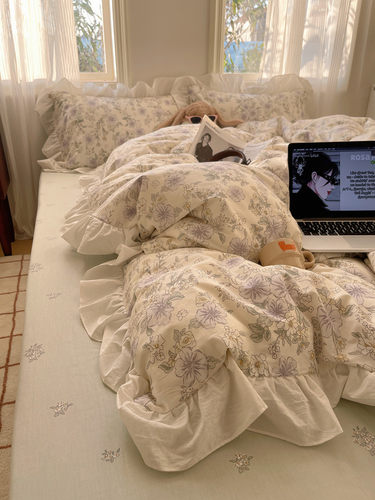 四件套百分百全棉荷叶边