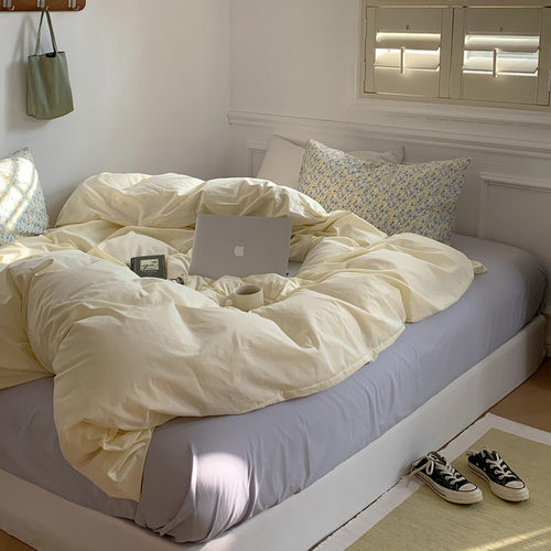 ins混搭纯棉四件套小碎花床笠