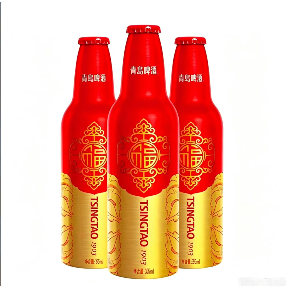 【青岛直发】青岛啤酒鸿运当头355mlX12瓶整箱一厂青啤