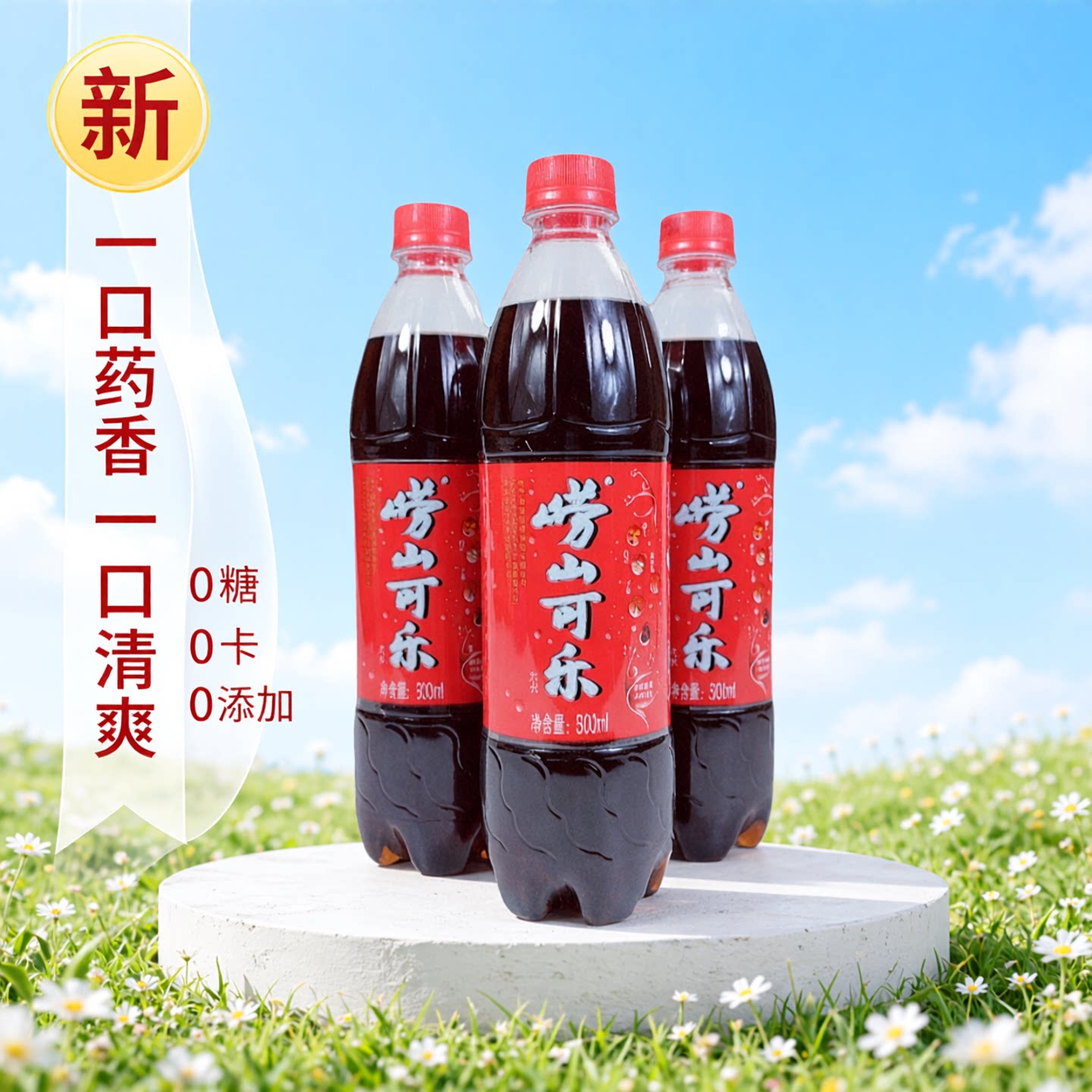 青岛崂山可乐 500ml*4瓶青岛特产中草药饮料包邮