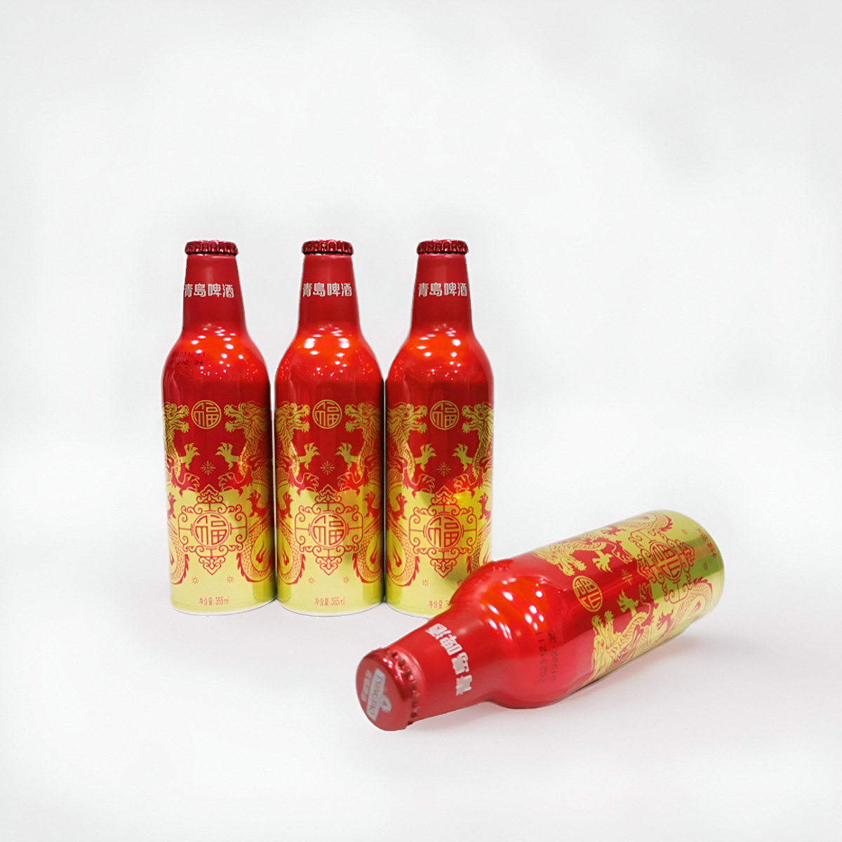 青岛啤酒鸿运当头龙年生肖版355毫升x4瓶品鉴装产地青岛