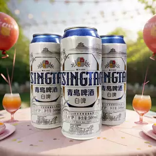 【青岛产青岛发】青岛啤酒白啤罐500mlX12罐整箱麦香味浓郁11度