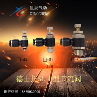 DSL4 气动快插L型节流阀SL