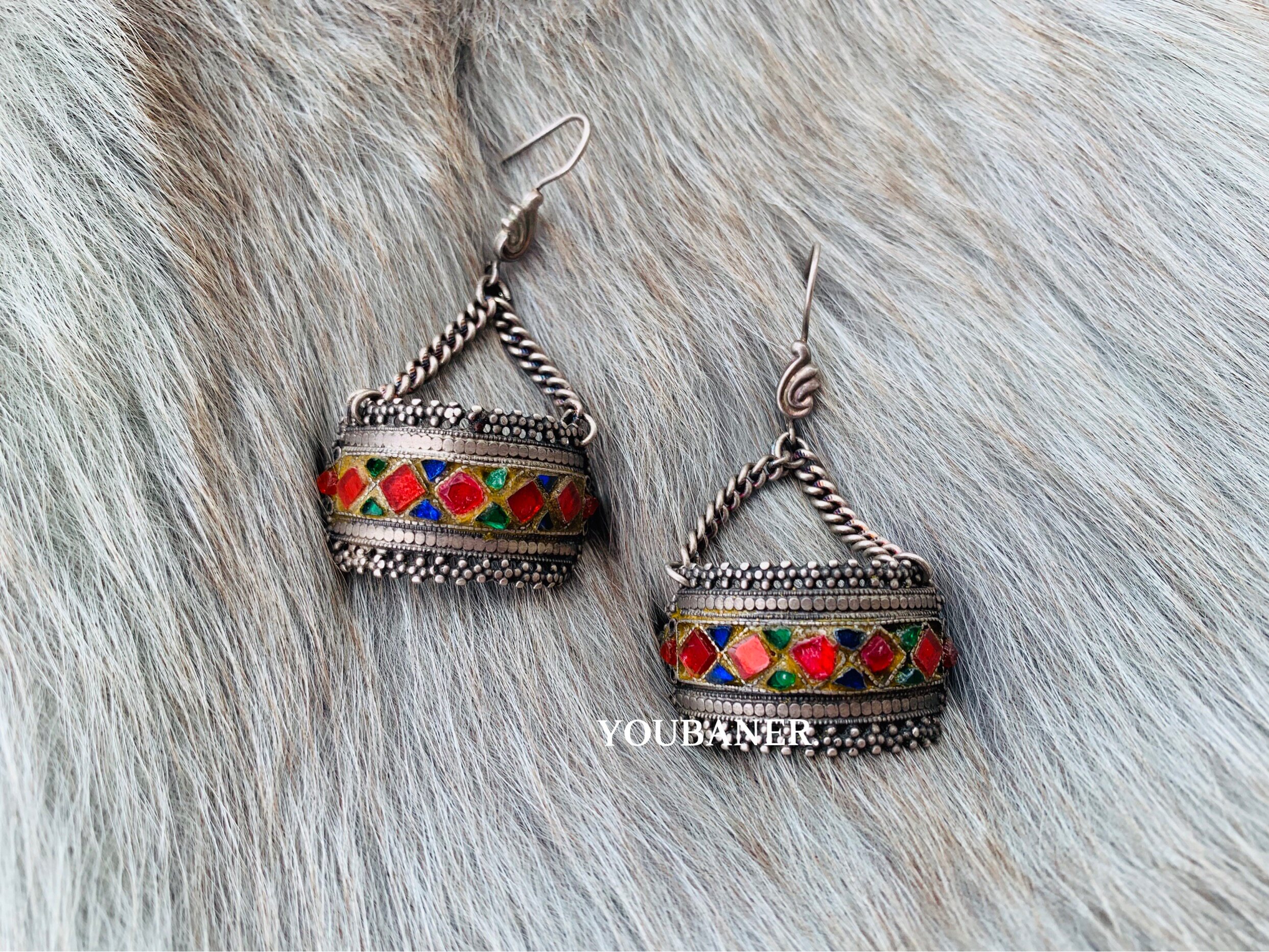 印度阿富汗老銀複古琉璃民族風boho波西米亞複古部落耳墜女在類目 飾品/流行首飾/時尚飾品新, 耳飾, 耳環中 - 來自Buy2taobao.com提供專業的淘寶代購服務