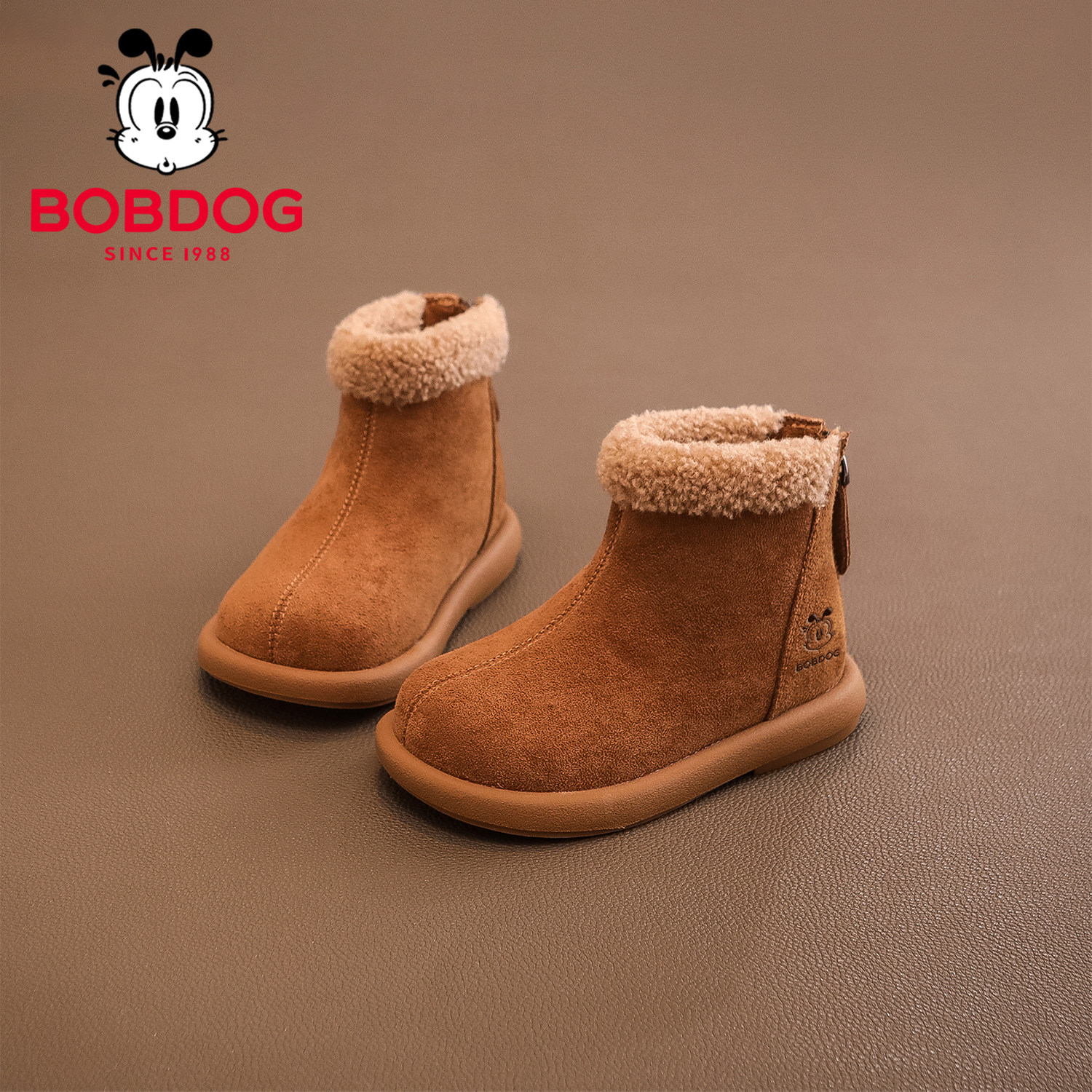 巴布豆真皮女童棉鞋雪地靴冬季加绒加厚棉靴子儿童保暖羊羔毛短靴,童鞋/婴儿鞋/亲子鞋,雪地靴,淘宝优惠券,粉丝福利购,淘宝优惠卷