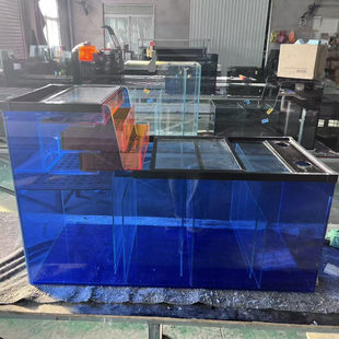 蓝玻底滤缸双层干湿盒抽屉消音仓鱼缸底过滤大中小型客厅定制定做