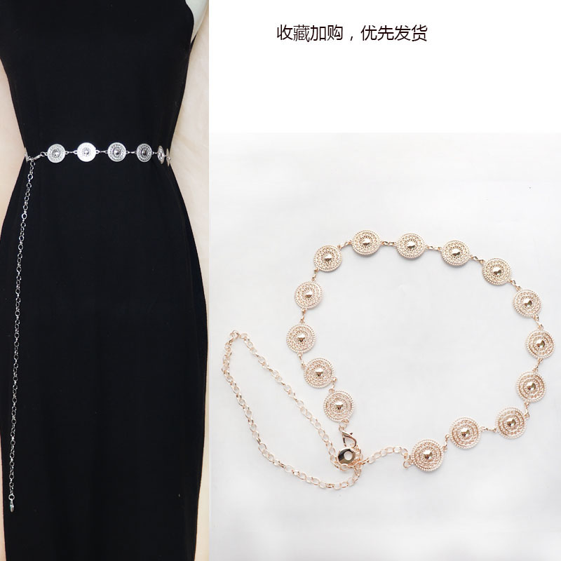 缕空腰链女金色金属百搭女士腰带