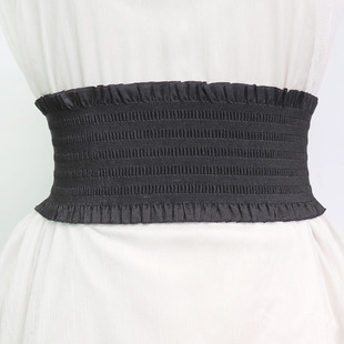 饰配饰收腰简约腰带 弹力松紧宽腰封百搭女士毛衣连衣裙装 新款 时尚