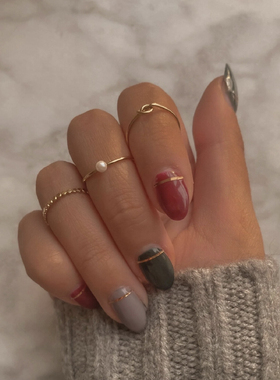 MINI BLOOM 天然淡水珍珠强光金戒指环3-4mm