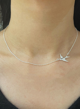 MINI BLOOM 燕子项链纯银自由散漫个性锁骨链百搭通勤简约项链