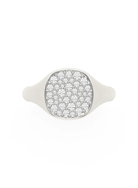 MiniBloom方形满镶锆石纯银尾戒