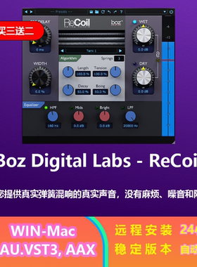Boz Digital Labs ReCoil 立体声的弹簧混响效果插件 win&Mac