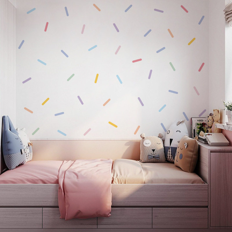 北欧INS 彩带贴纸儿童自粘墙贴画装饰宿舍客厅卧室简约创意家居