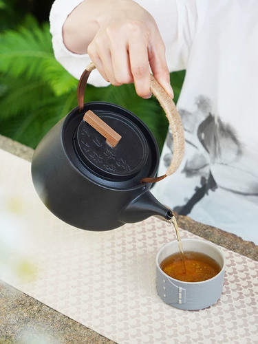 陆宝快雪时晴茶壶紫砂提梁煮水壶可养开片段泥茶壶大容量茶道