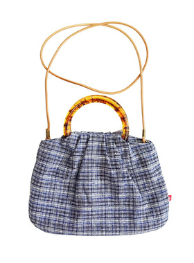 HUJI祤集Sunrise手提斜挎包老布TISSAGE格纹手织布