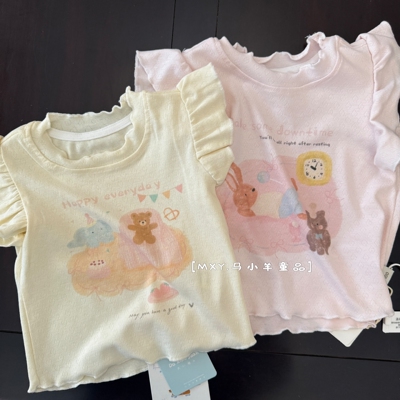 小飞袖女童短袖2026夏季新款可爱卡通宝宝潮t上衣休闲韩版夏装T恤