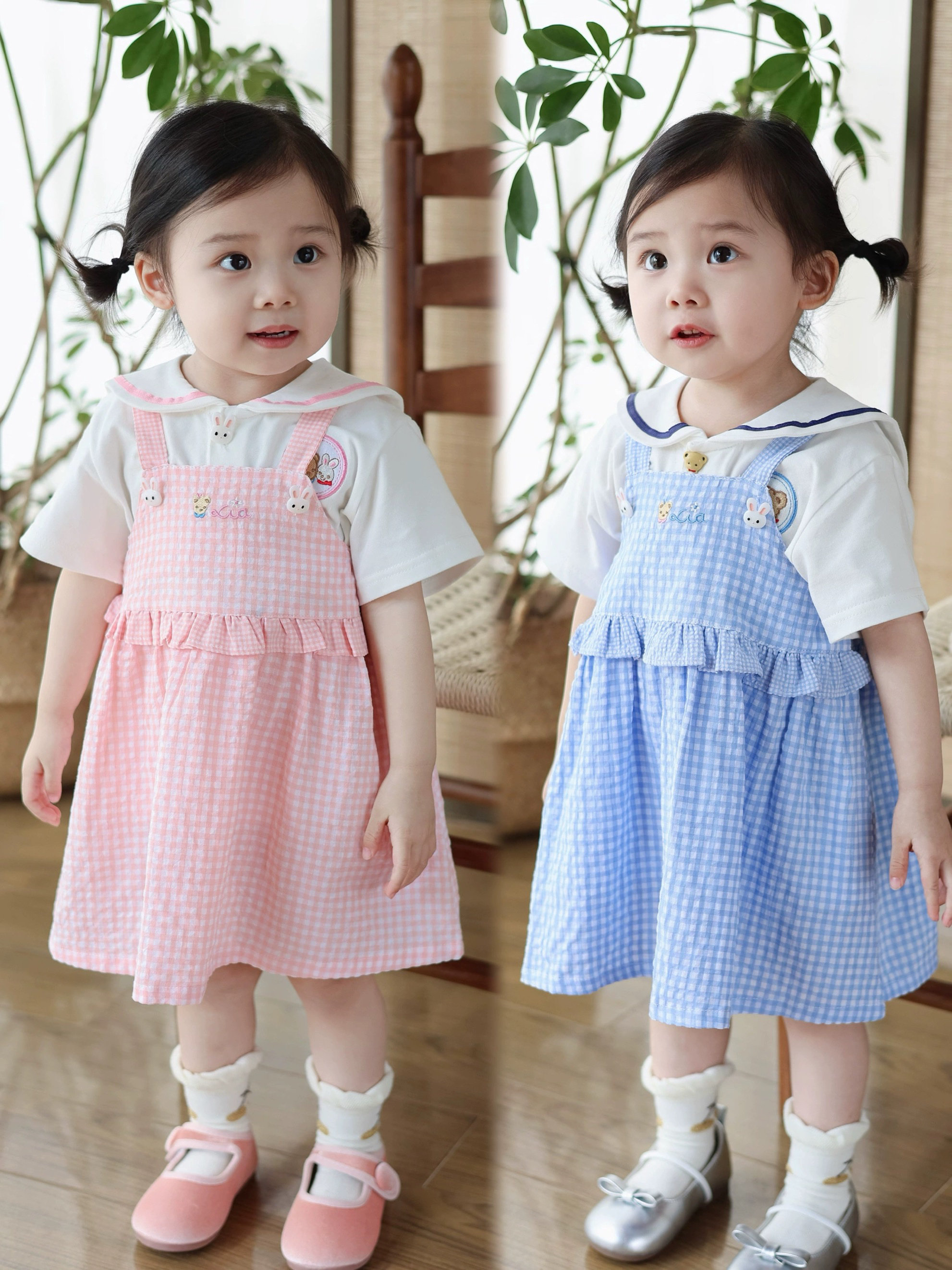 日系可爱女童背心裙25夏款卡通兔兔连衣裙宝宝休闲格子无袖裙子潮,童装/婴儿装/亲子装,连衣裙,淘宝优惠券,粉丝福利购,淘宝优惠卷