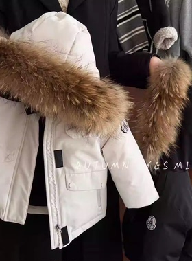 暖洋洋儿童羽绒服男女童冬潮牌貉子毛90白鸭绒宝宝加厚冲锋衣外套