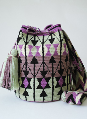 哥仑比亚WAYUU部落手工编织包瓦尤包双股大号