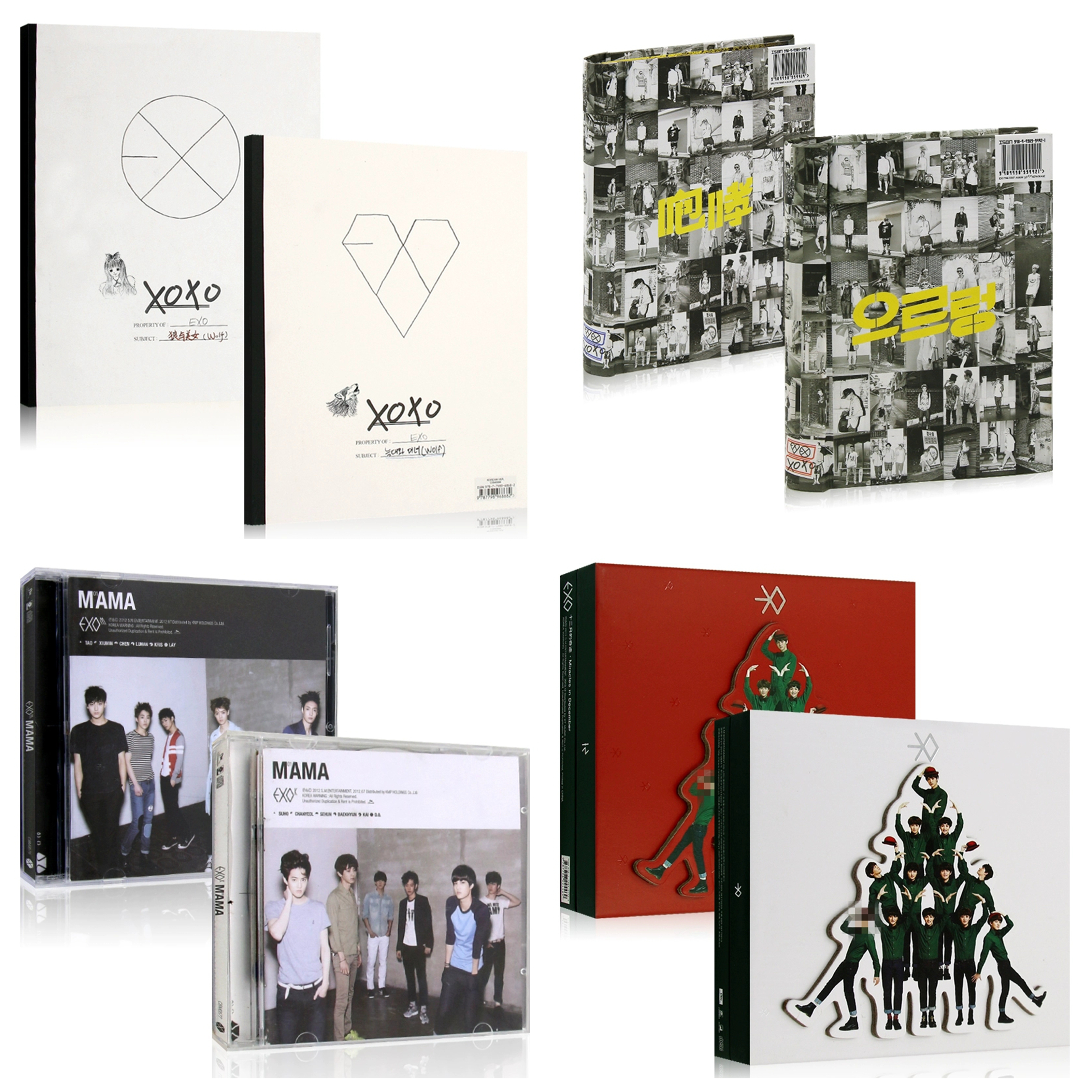 正版exo专辑cd全收录咆哮/十二月的奇迹/XOXO/MAMA 韩文+中文周边