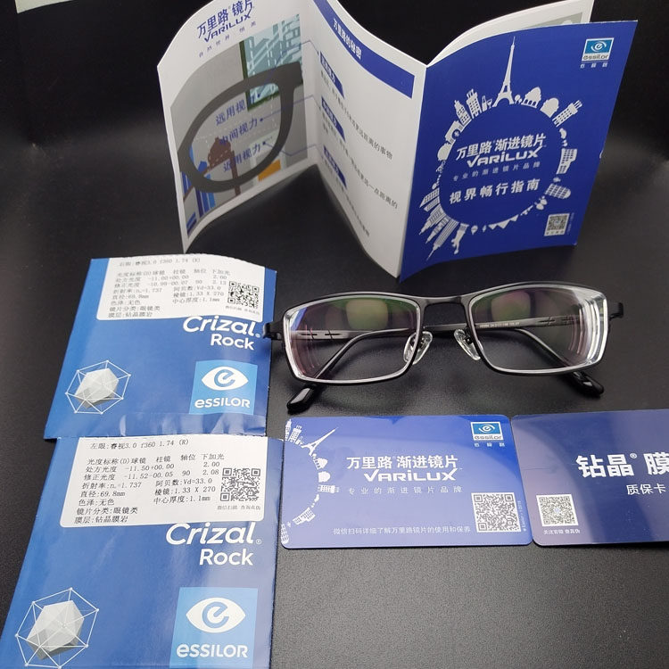 依视路万里路睿视智辉商务豪华版1.5散光远近视渐进多焦老花镜片