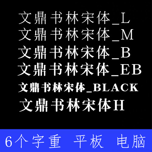 文鼎书林宋体 ttf格式Win/Mac/Procreate字体包中文简体字库AI/PS