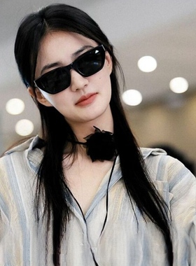 古力娜扎 徐璐同款墨镜女玳瑁豹纹色方形百搭太阳眼镜小框黑色131