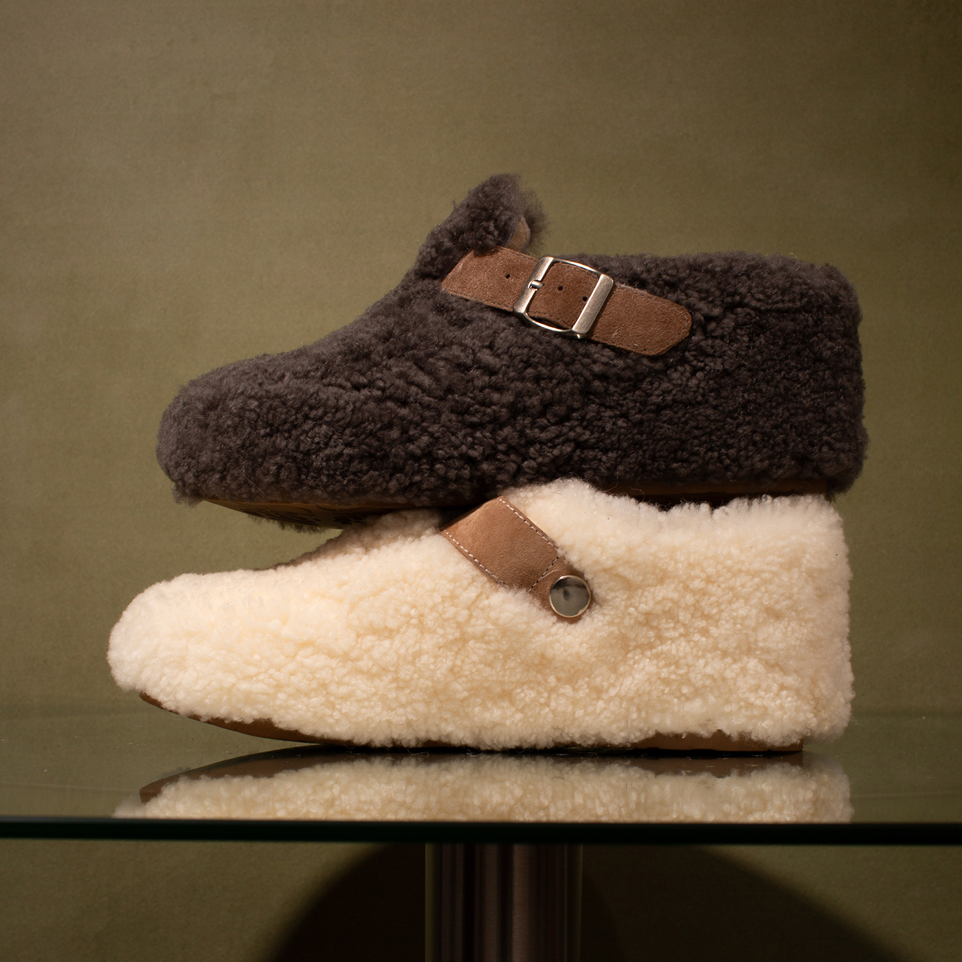 ShānRen增高7.0CM羊羔毛博肯鞋