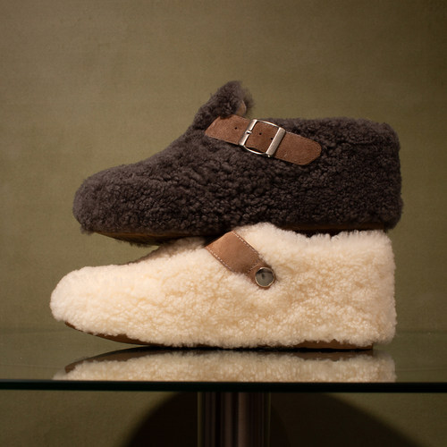 ShānRen增高7.0CM羊羔毛博肯鞋