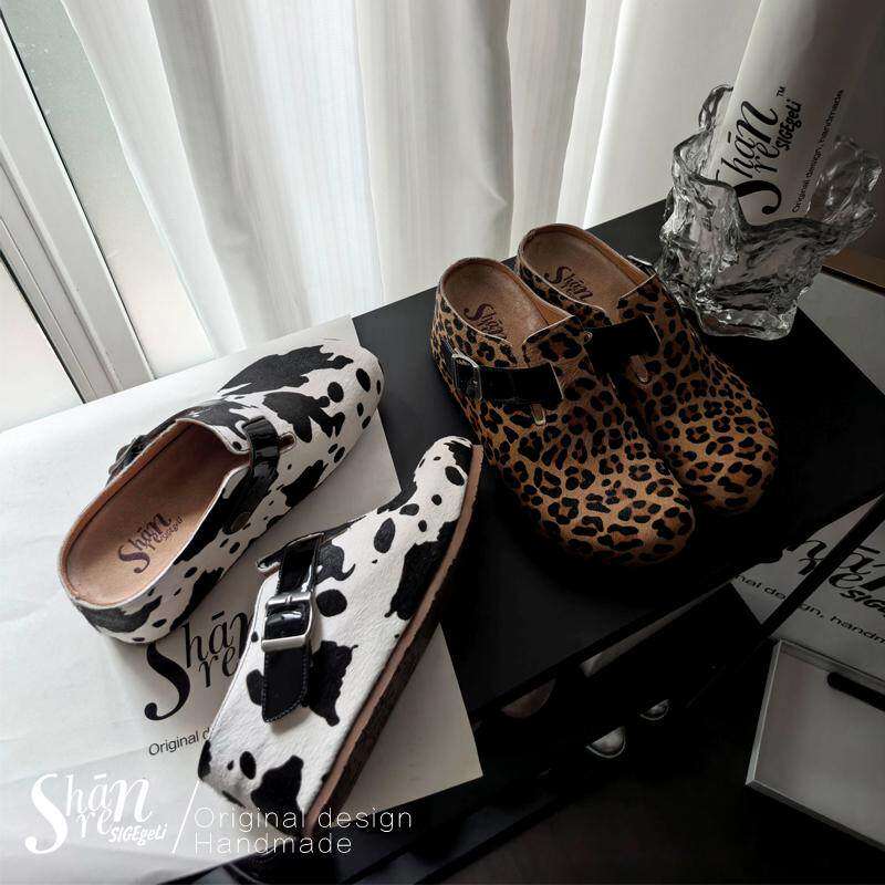 【ShānRen巨稀有】马毛增高厚底勃肯鞋女包头拖鞋女夏外穿穆勒鞋