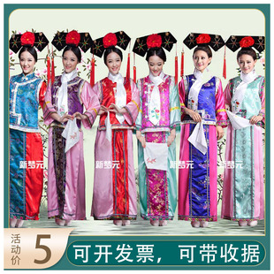 清朝古装宫廷服格格旗服小燕子宫女甄嬛传舞台反串大码演出服出租