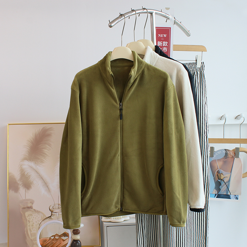 毛绒绒羊羔毛外套双面绒拉链棉服
