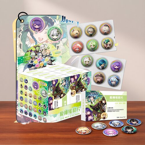 动漫原神药片吧唧徽章镭射25MM