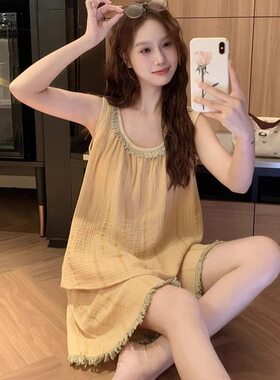 韩版大码睡衣女宽松慵懒风家居服