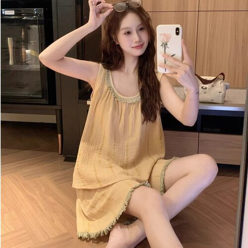韩版大码睡衣女宽松慵懒风家居服