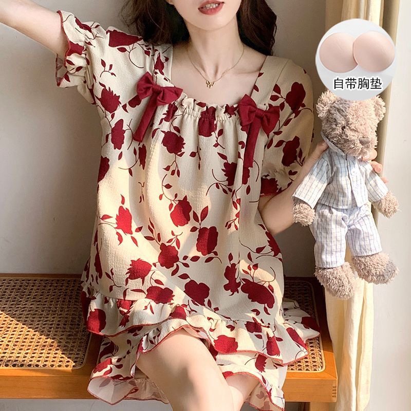 胖妹妹带胸垫睡衣女夏季薄款短袖短裤可爱休闲200斤家居服可外穿,女士内衣/男士内衣/家居服,睡衣/家居服套装,淘宝优惠券,粉丝福利购,淘宝优惠卷