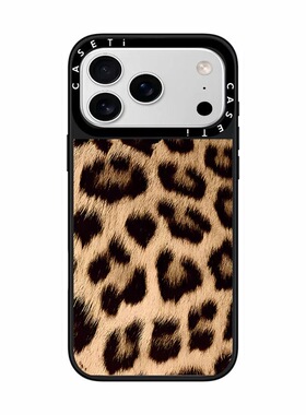 CASE联名棕色毛绒豹纹适用17promax手机壳iPhone16pro苹果15plusMagSafe磁吸14p镜面C家13潮流12简约11INS风