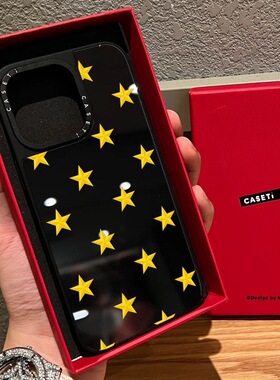 CASE联名艺术家黄色星星简约适用17promax手机壳iPhone16pro苹果15plus镜面MagSafe磁吸14p个性C家透明亚克力