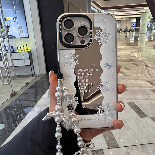 c联名圣诞限定波浪适用苹果17promax手机壳张元英同款iPhone15promax保护套11银框13pro小清新14防摔15日韩12
