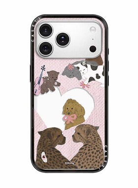 CASE联名爱心豹子狗狗适用17promax手机壳iPhone16pro苹果15plusMagSafe磁吸14p新壳体C家13潮流简约INS