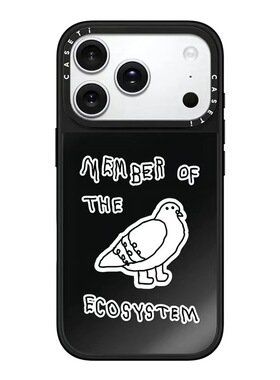 CASE联名英文鸽子适用17promax手机壳iPhone16pro苹果15plusMagSafe磁吸14p镜面C家13可爱12简约11INS风高级