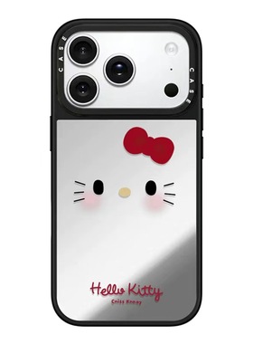 CASE联名腮红凯蒂猫表情适用17promax手机壳iPhone16pro苹果15plusMagSafe磁吸14p镜面C家13潮流12可爱简约11