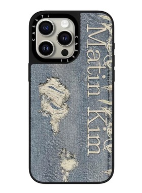 CASE联名牛仔布破洞适用17promax手机壳iPhone16pro苹果15plusMagSafe磁吸14p镜面C家13潮流12中性风简约11