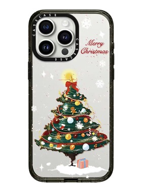 CASE联名雪花礼物圣诞树适用17promax手机壳iPhone16pro苹果15plusMagSafe磁吸14p透明C家13潮流12INS风11