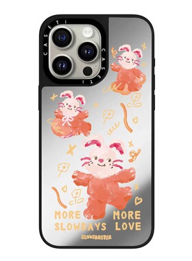 CASE联名三只油画小兔适用17promax手机壳iPhone16pro苹果15plusMagSafe磁吸14p镜面C家13潮流12可爱简约11