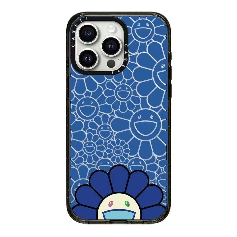 CASE联名蓝色探头太阳花适用17promax手机壳iPhone16pro苹果15plusMagSafe磁吸14p透明C家13潮流12村上隆11