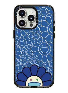 CASE联名蓝色探头太阳花适用17promax手机壳iPhone16pro苹果15plusMagSafe磁吸14p透明C家13潮流12村上隆11