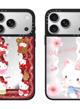 CASE联名樱花圣诞波浪凯蒂猫kt适用17promax手机壳iPhone16pro苹果15plusMagSafe磁吸14p镜面C家13潮流12韩系