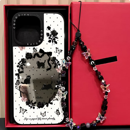 c联名可爱卡通适用苹果17promax手机壳小清新iPhone16plus保护套全包防摔12/13/14pro带链15promax创意高级14
