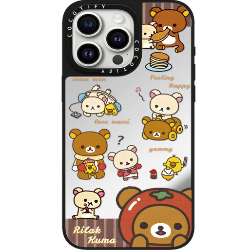 C联名可爱轻松熊苹果17pro手机壳适用iphone15promax手机壳潮牌16plus防摔13/12pro磁吸11小众15pro镜面14pro